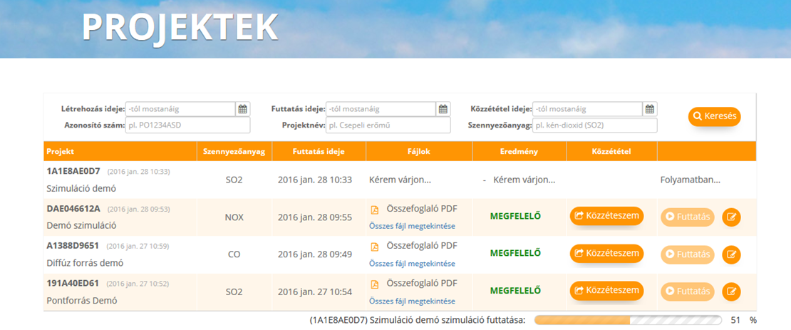 projektek szimulacio folyamatban
